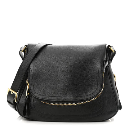 Tom Ford Grained Calfskin Medium Jennifer Crossbody Bag Black 1 of 9