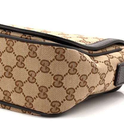 Gucci Monogram Flap Messenger Bag Beige Dark Brown 10 of 10
