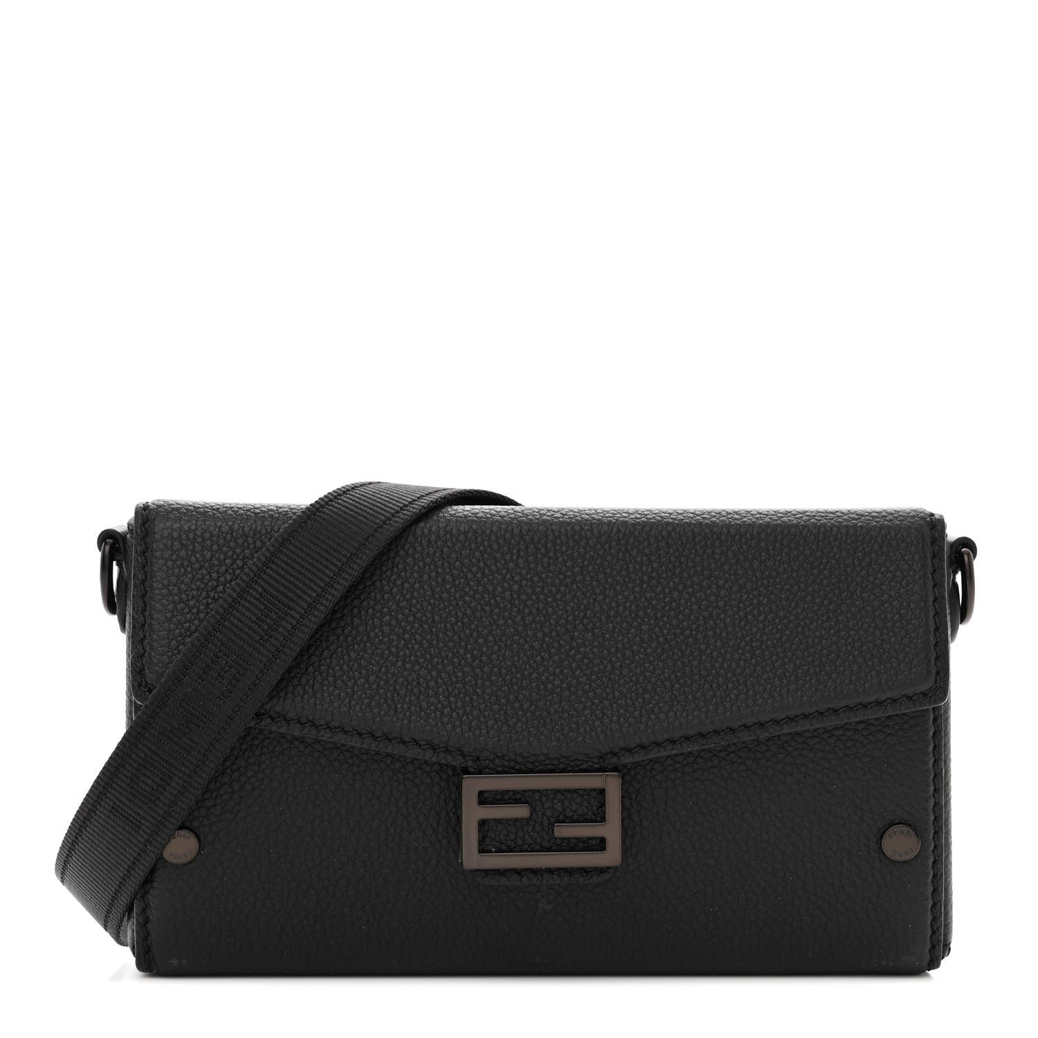 Fendi Vitello Cher Baguette Soft Trunk Phone Pouch Black 1 of 13