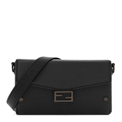 Fendi Vitello Cher Baguette Soft Trunk Phone Pouch Black 1 of 13