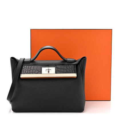 Hermes Togo Matte Alligator Swift Touch 24/24 29 Black Nata Gold 12 of 12