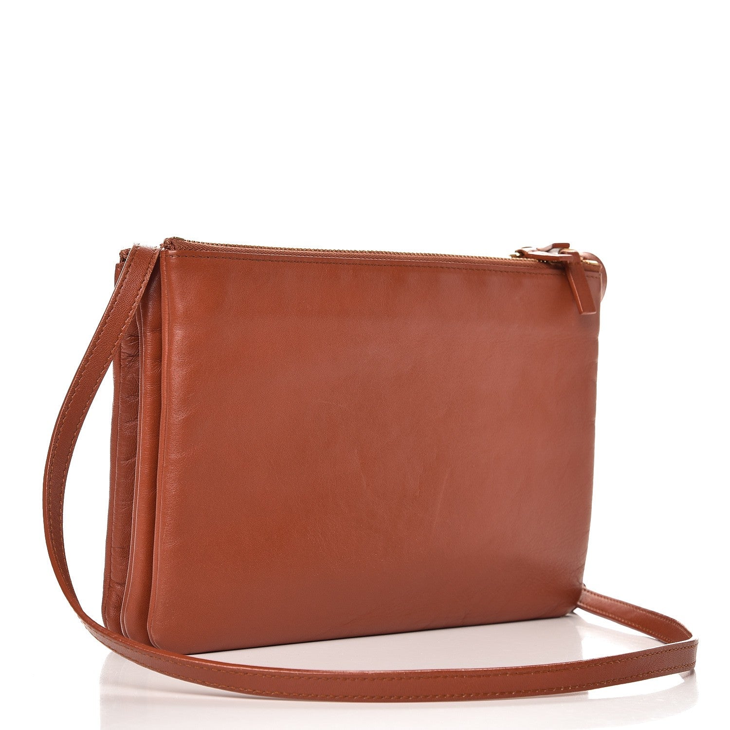 Celine Lambskin Large Trio Crossbody Bag Brick 3 of 10