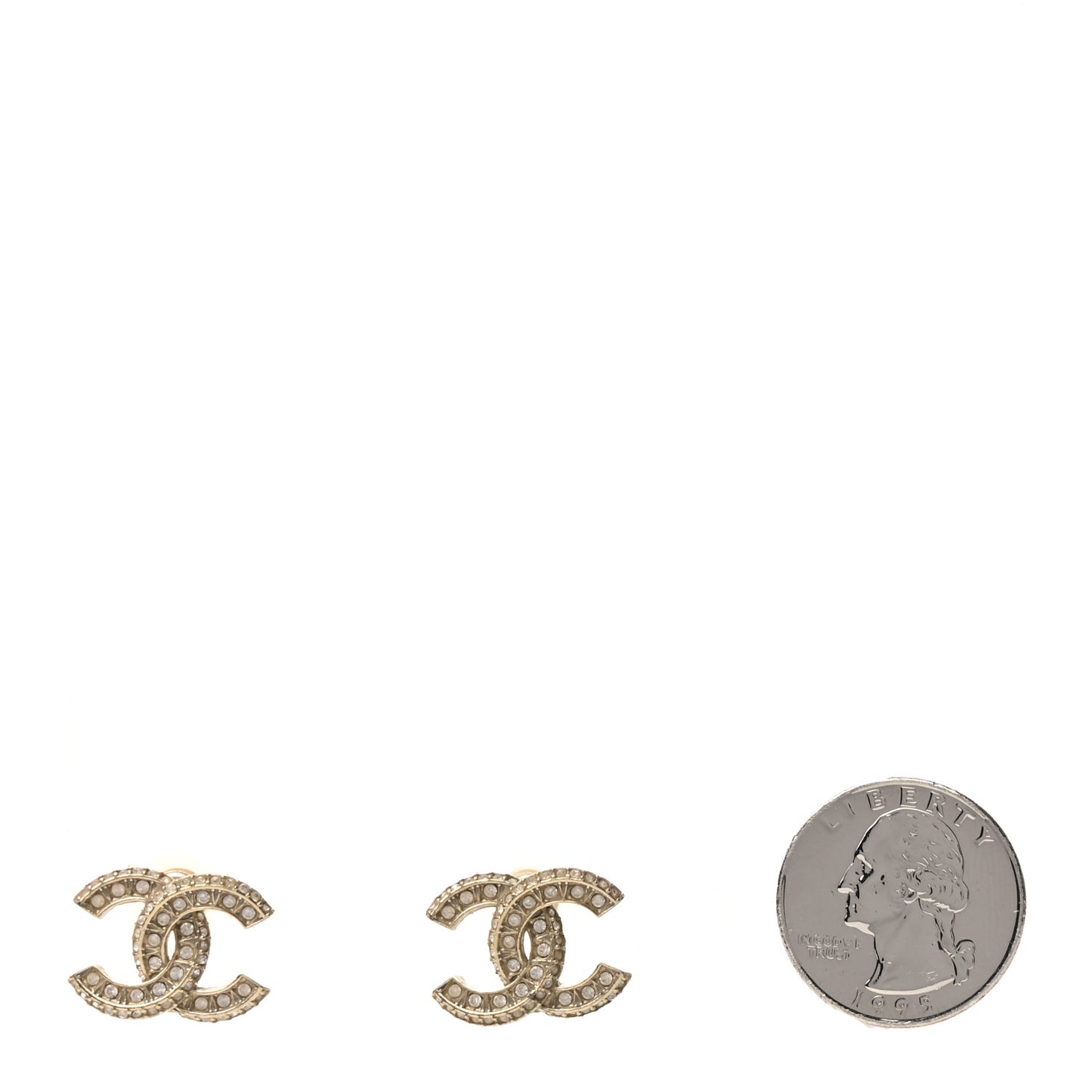 Crystal Timeless CC Earrings Light Gold