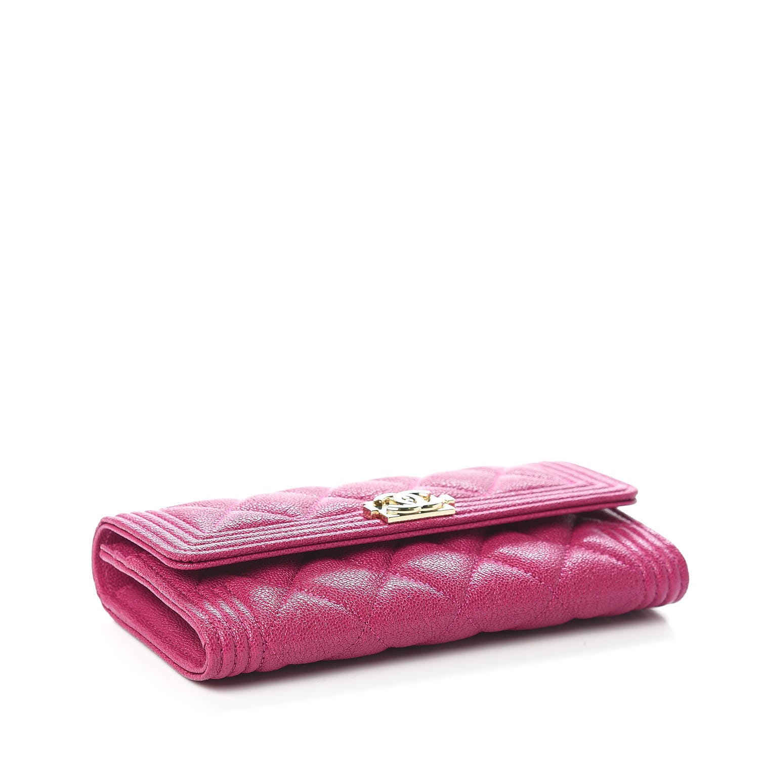 Chanel Caviar Quilted Medium Boy Flap Wallet Fuchsia 4 of 9