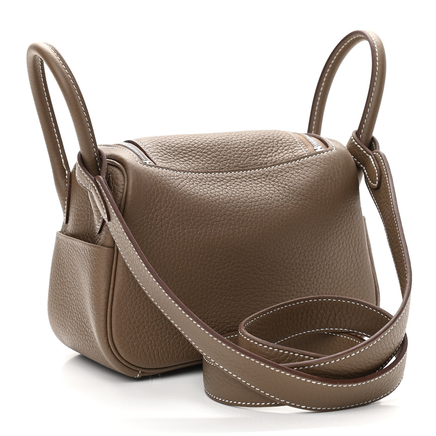 Hermes Taurillon Clemence Mini Lindy 20 Etoupe 2 of 10