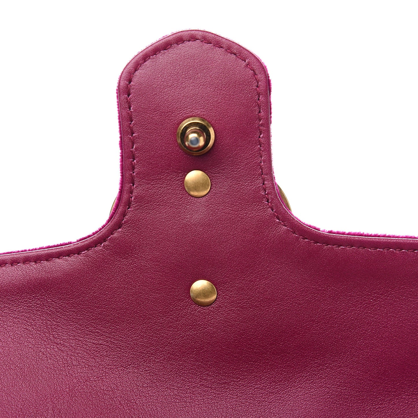 Velvet Matelasse Mini GG Marmont Shoulder Bag Fuchsia Violet Cyclamen