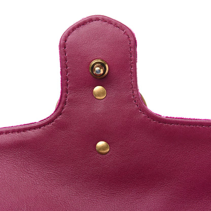 Gucci Velvet Matelasse Mini GG Marmont Shoulder Bag Fuchsia Violet Cyclamen 9 of 11