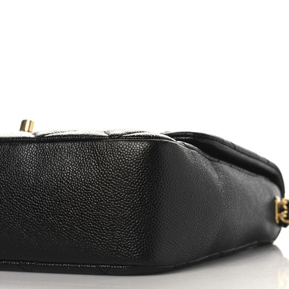 Chanel Shiny Caviar Quilted Large Chain Melody Flap Black 10 of 10