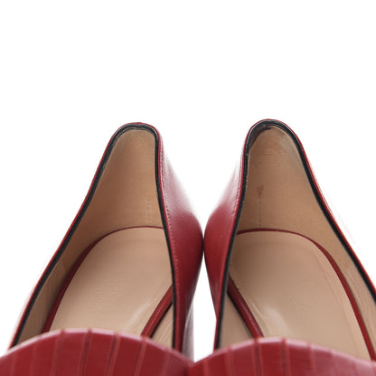Gucci Malaga Kid GG Marmont Fringe 50mm Loafer Pumps 36 Hibiscus Red 12 of 12