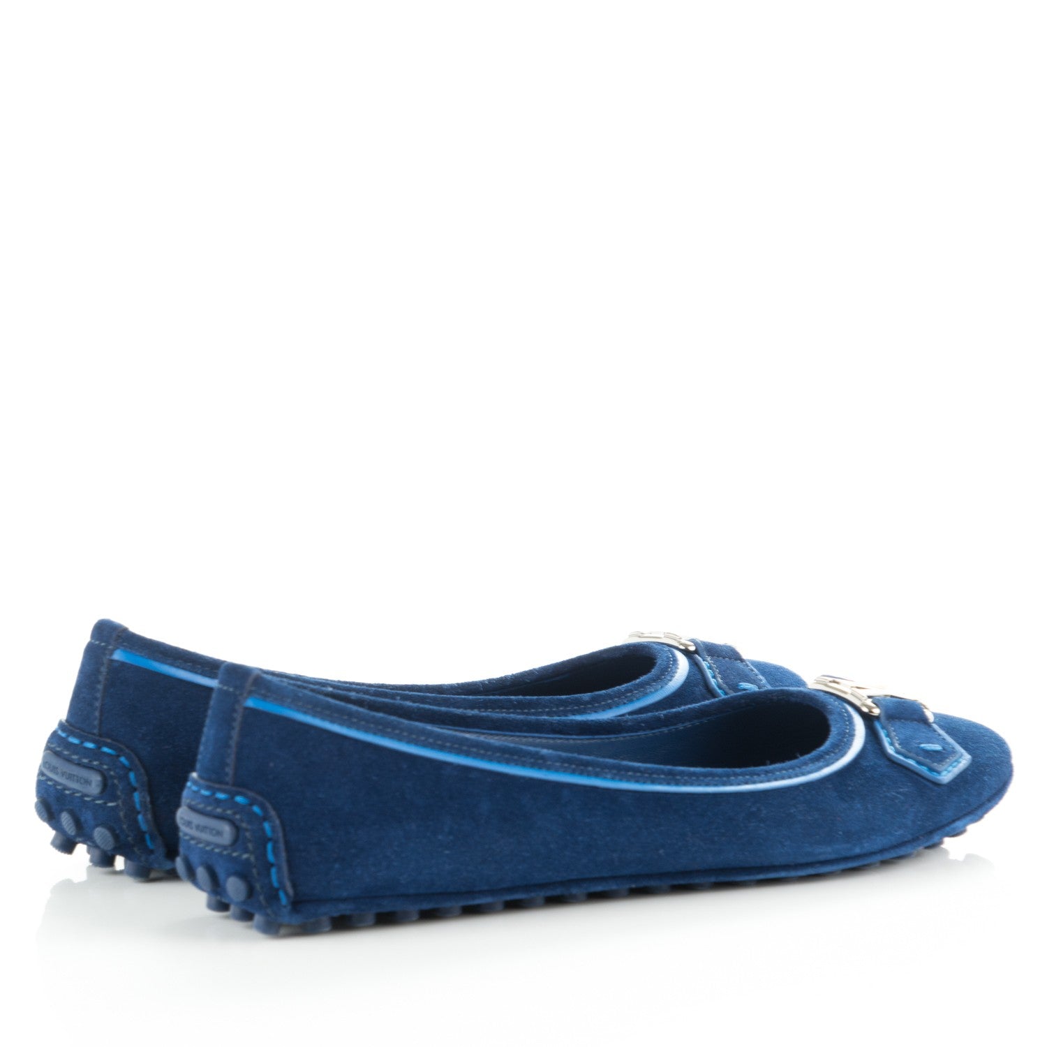 Louis Vuitton Suede Oxford Ballerina Flats 38 Blue Nuit 4 of 7