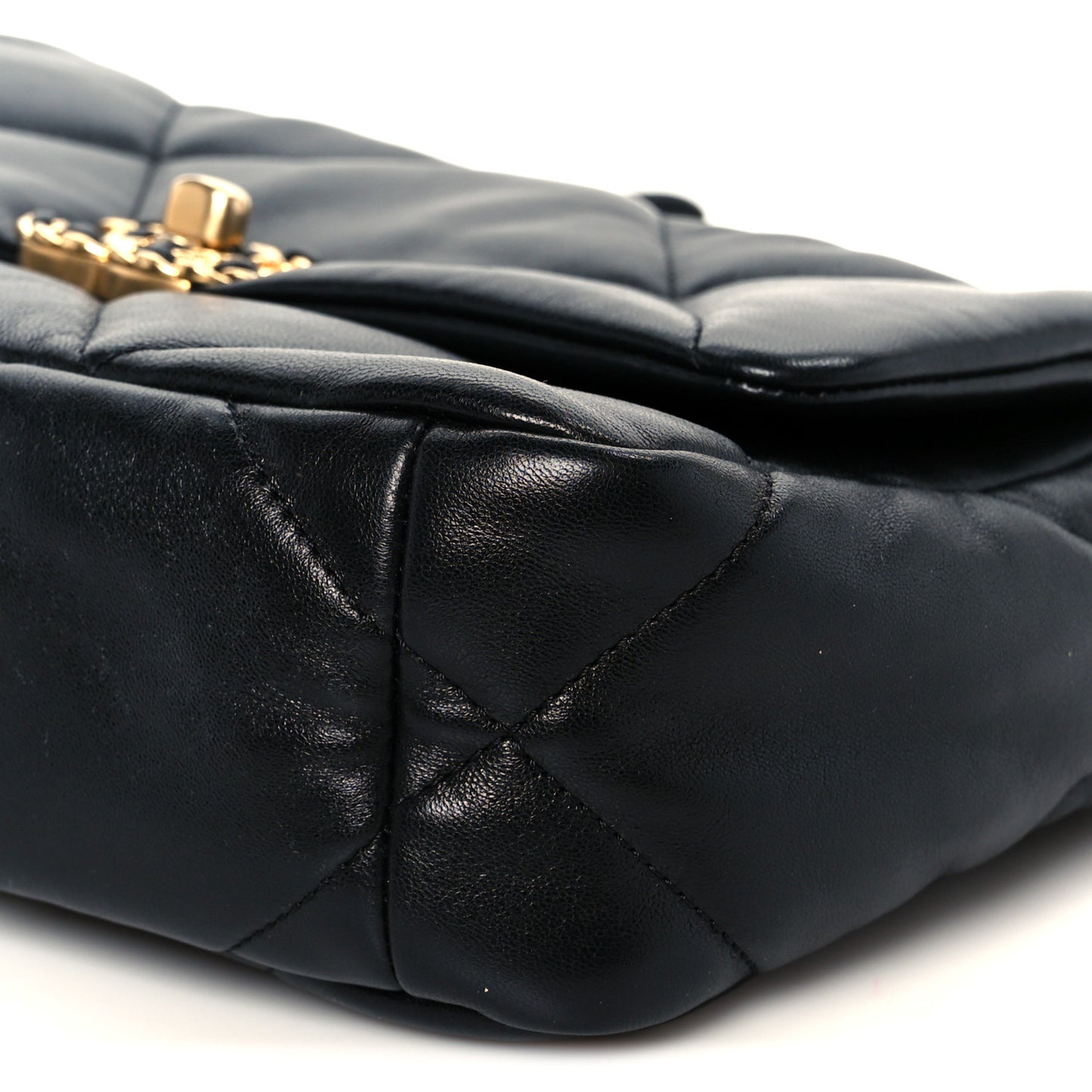 Goatskin Quilted Medium Chanel 19 Flap Black