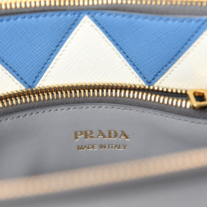 Prada Saffiano City Calfskin Greche Paradigme Bag Nube Mare 8 of 9