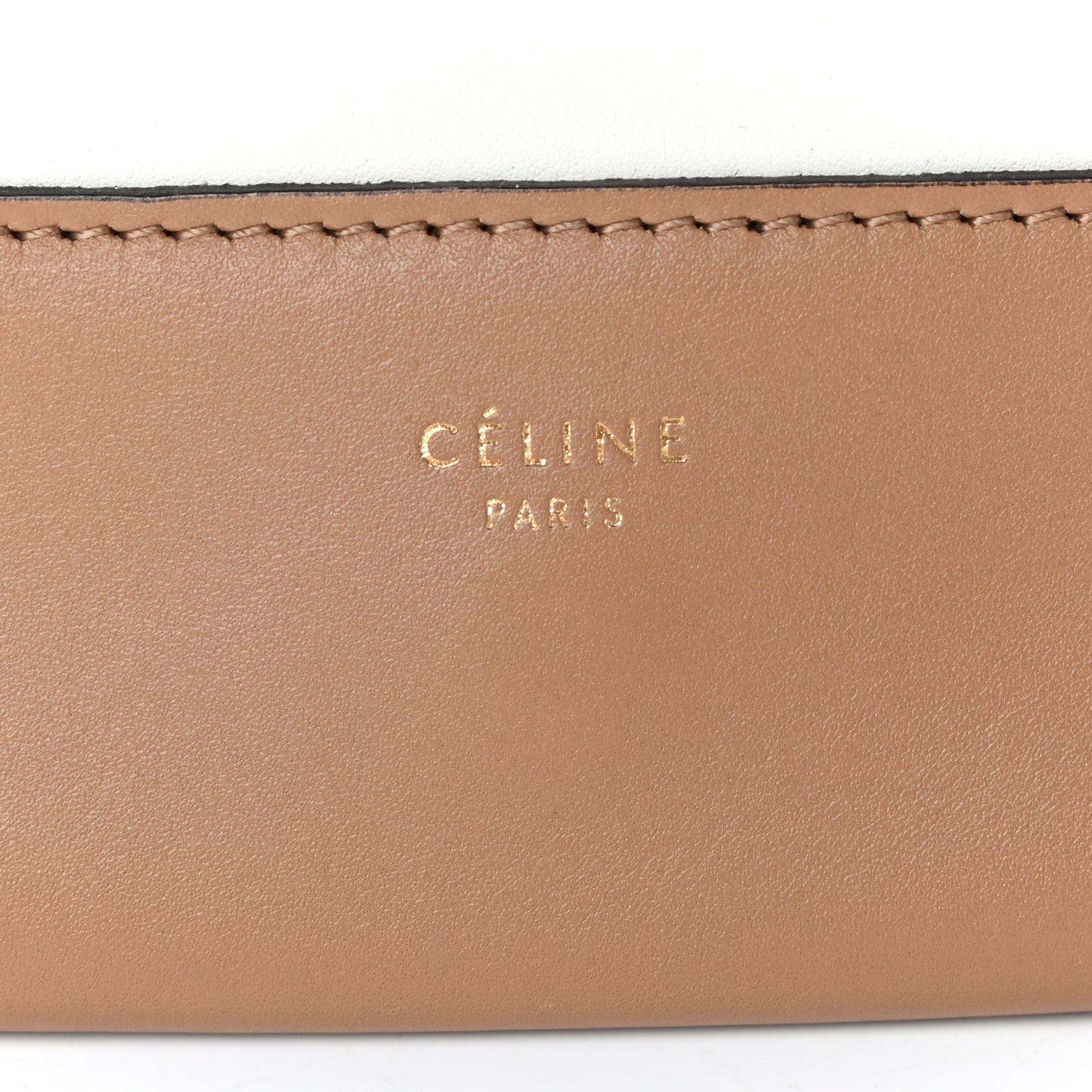 Shiny Smooth Calfskin Medium Frame Shoulder Bag Tan Optic White
