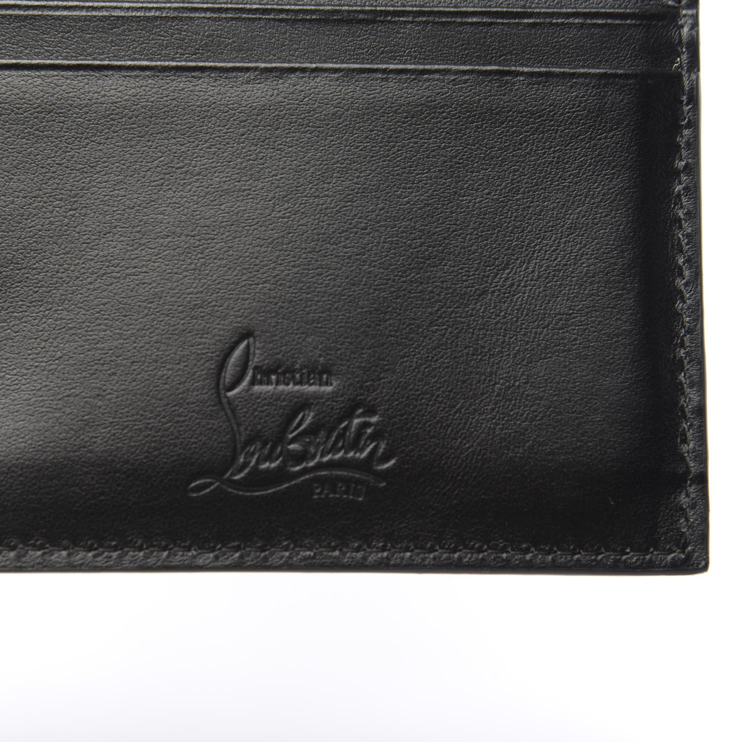 Christian Louboutin Calfskin Paris Spikes Kios Card Holder Black 6 of 7