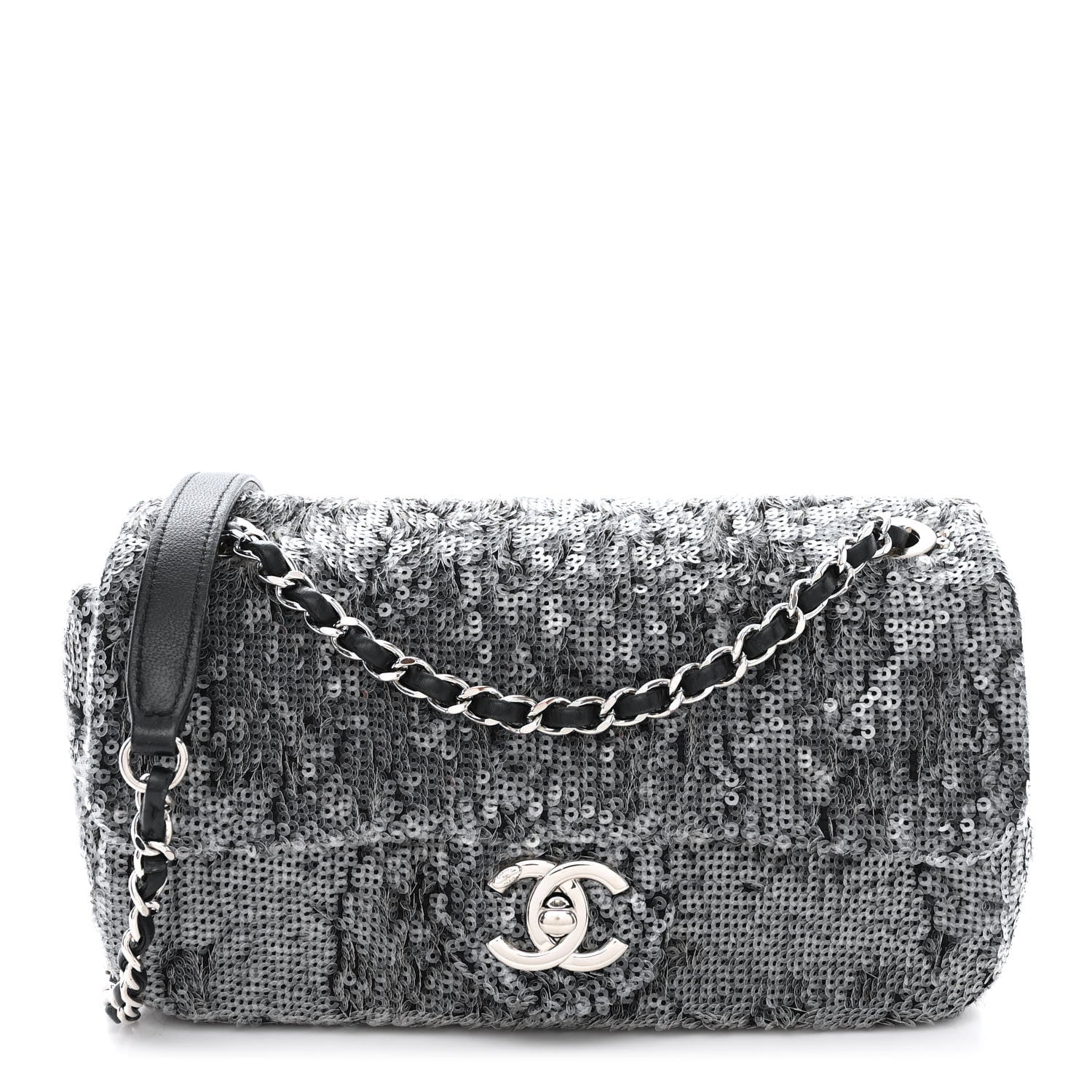 Chanel Sequin Mini Waterfall Flap Grey 1 of 11