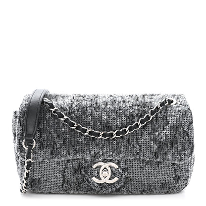 Chanel Sequin Mini Waterfall Flap Grey 1 of 11