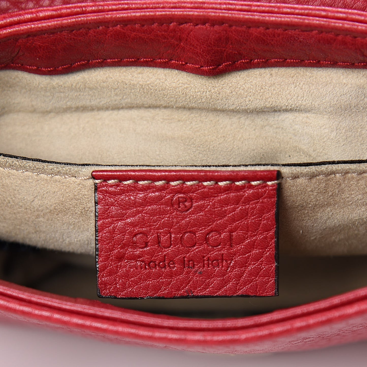 Pebbled Calfskin Small 1973 Chain Shoulder Bag Red