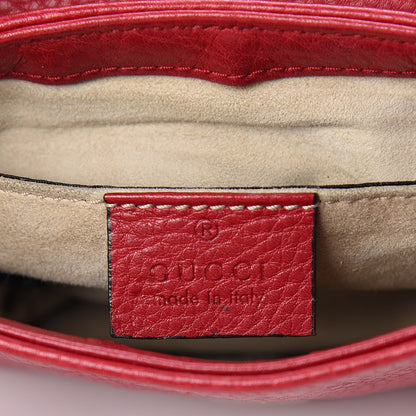 Gucci Pebbled Calfskin Small 1973 Chain Shoulder Bag Red 6 of 11