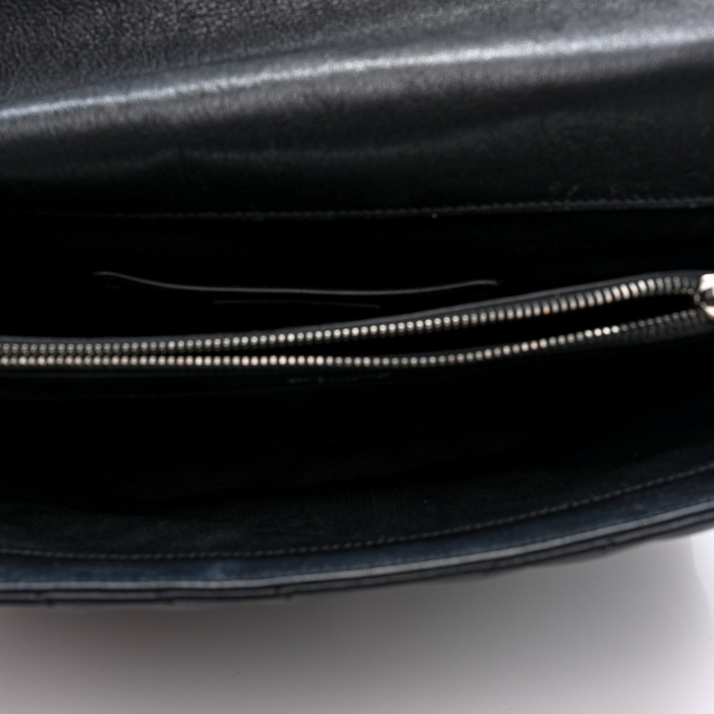 Sheepskin Matelasse Chevron Monogram Large College Satchel Black Tulip