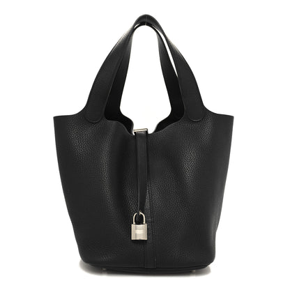 Hermes Taurillon Clemence Picotin Lock 22 MM Black 1 of 12