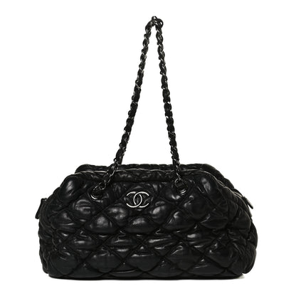 Chanel Calfskin Bubble Quilt Bowler Black 1 of 27