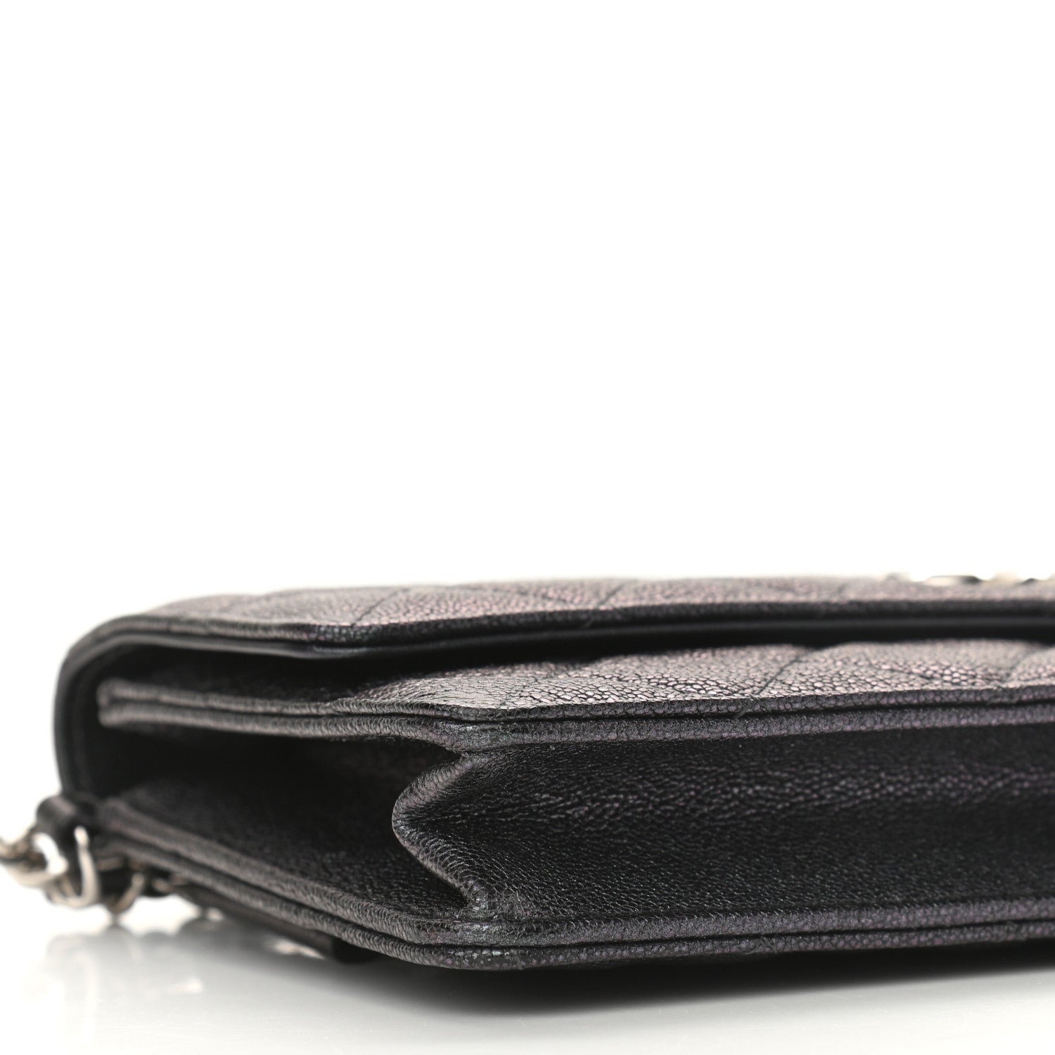 Chanel Iridescent Caviar Quilted Classic Pouch Clutch Black 11 of 13
