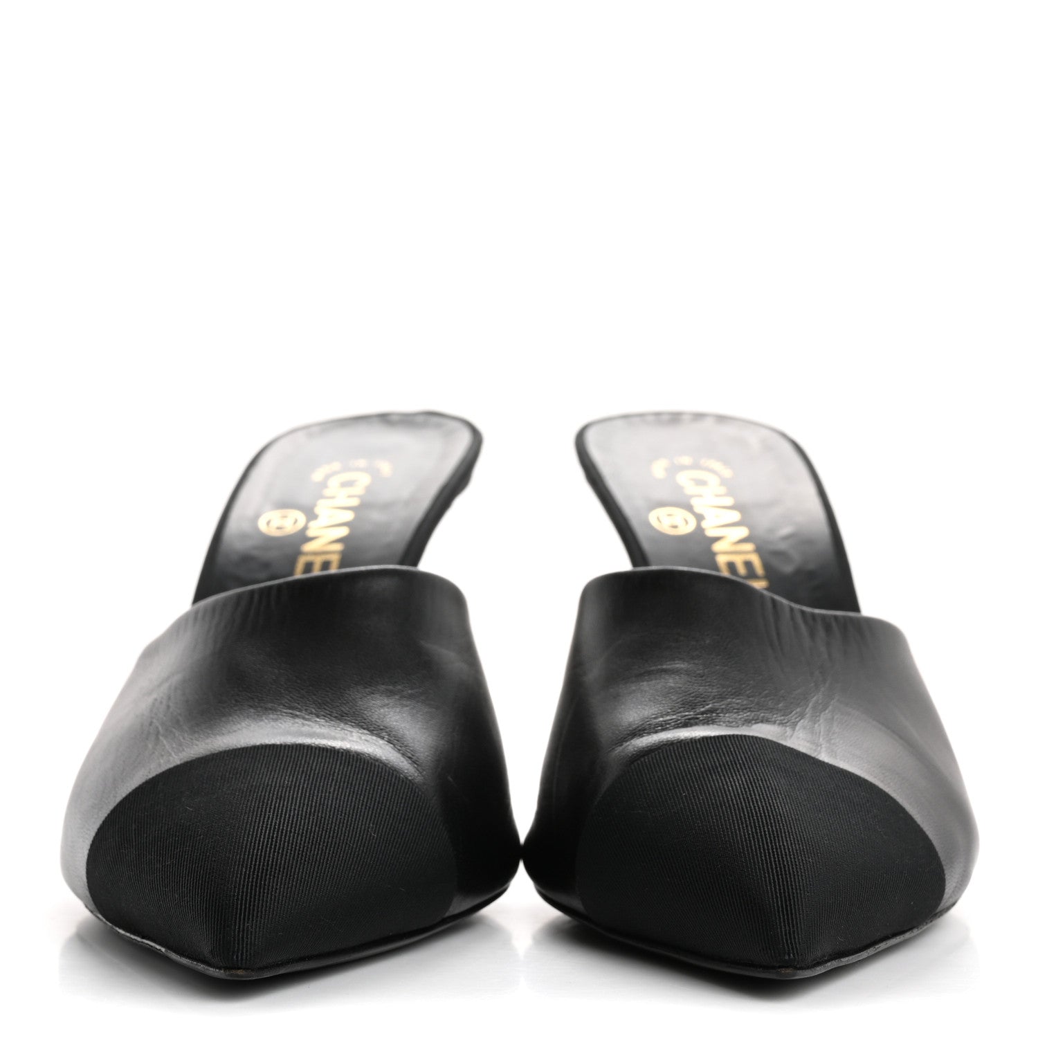 Chanel Goatskin Grosgrain Cap Toe Pearl Mule 40 Black 3 of 12