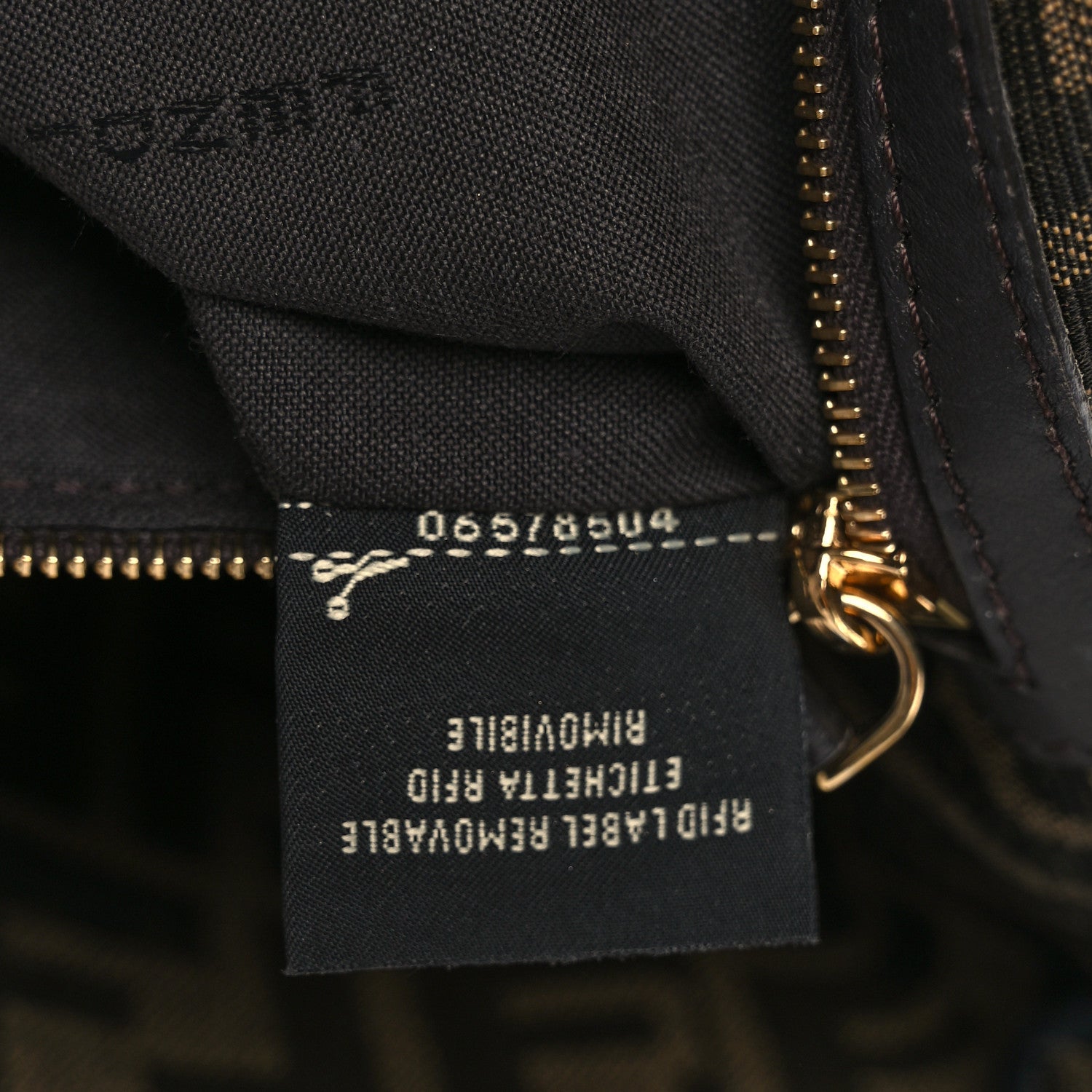 Fendi Fabric Jacquard FF 1974 Medium Baguette Tobacco Moro Black 8 of 10