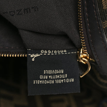 Fendi Fabric Jacquard FF 1974 Medium Baguette Tobacco Moro Black 8 of 10