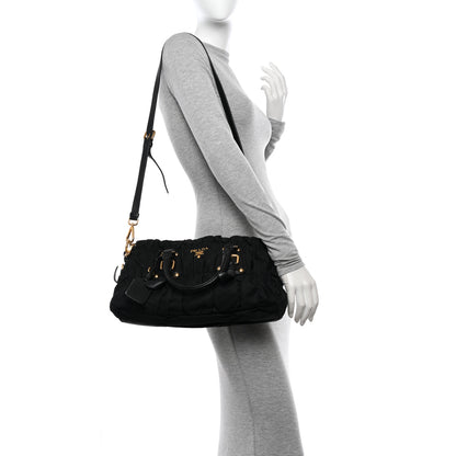 Prada Tessuto Nylon Gaufre Shopping Satchel Black 2 of 18