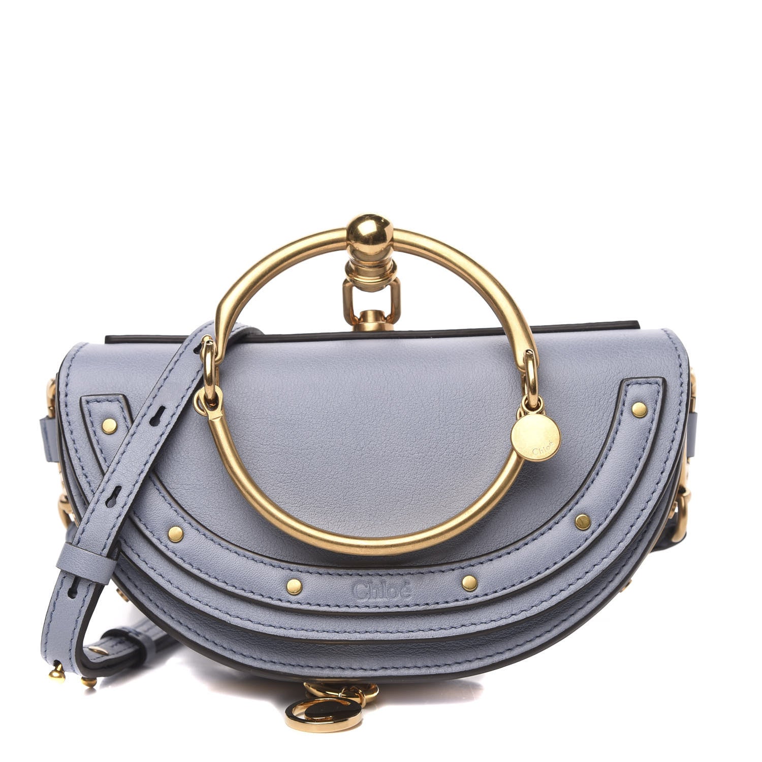Chloe Calfskin Small Nile Bracelet Minaudiere Bag Washed Blue 1 of 9