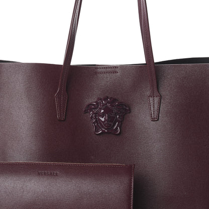 Versace Saffiano Palazzo Medusa Tote Burgundy 8 of 8