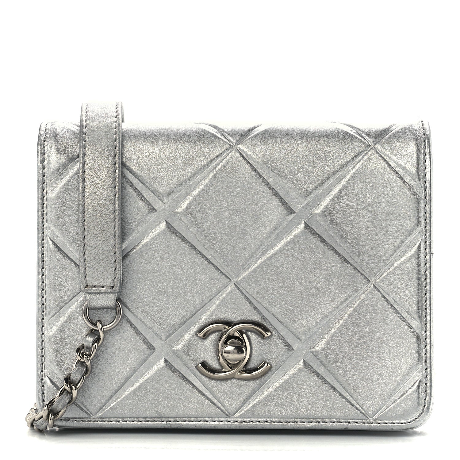 Chanel Metallic Calfskin Mini Propeller Flap Silver 1 of 10