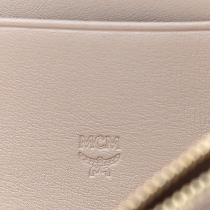 MCM Visetos Large Zip Around Wallet Beige 6 of 8