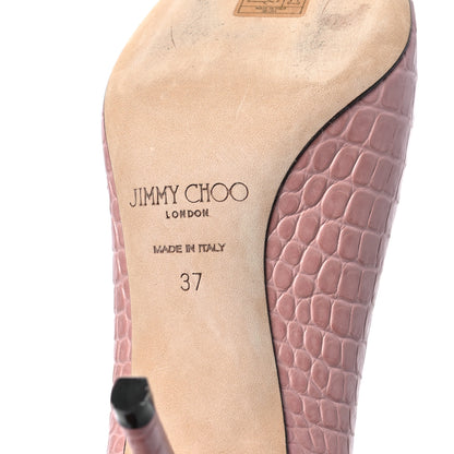 Jimmy Choo Crocodile Embossed Calfskin Love 85 Pump 37 Blush 6 of 7