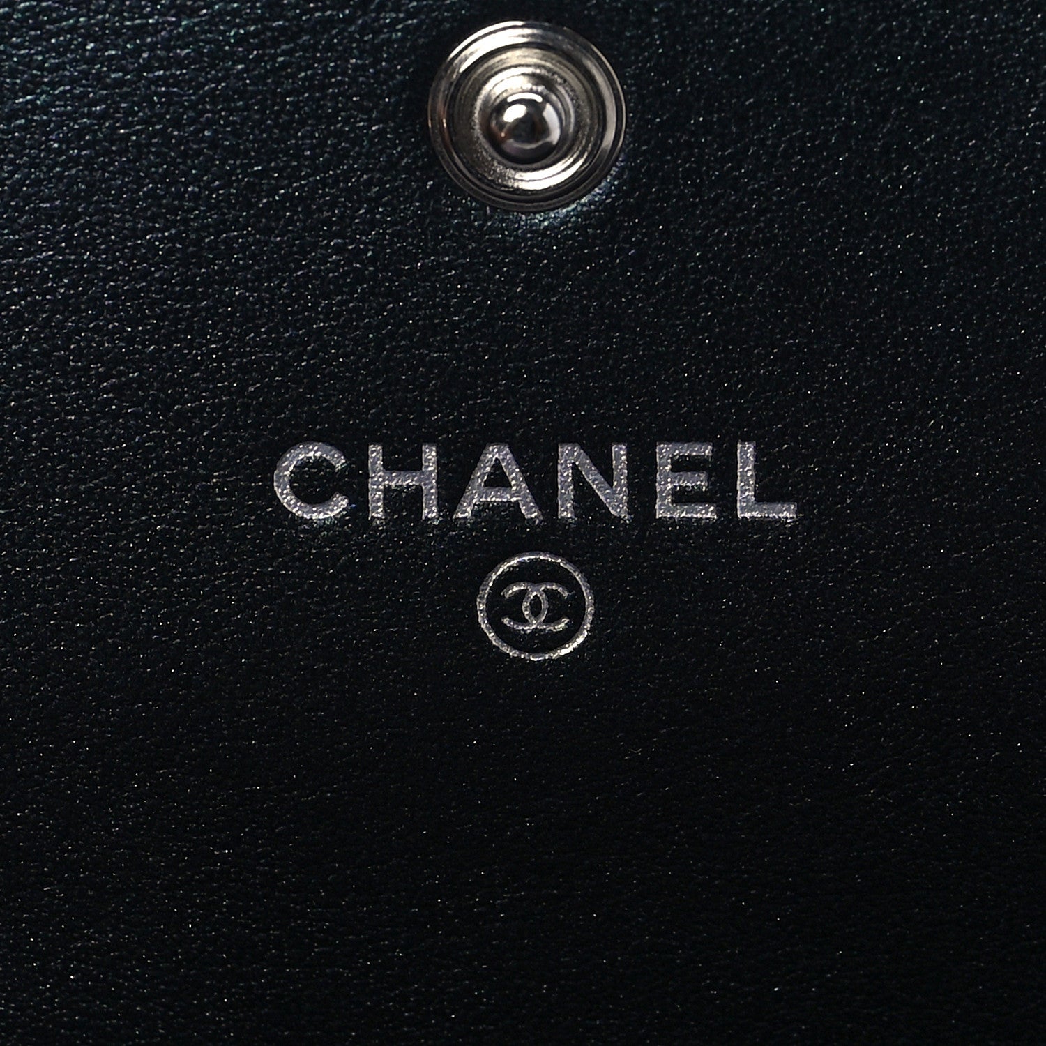 Chanel Iridescent Caviar Quilted Classic Pouch Clutch Black 6 of 10