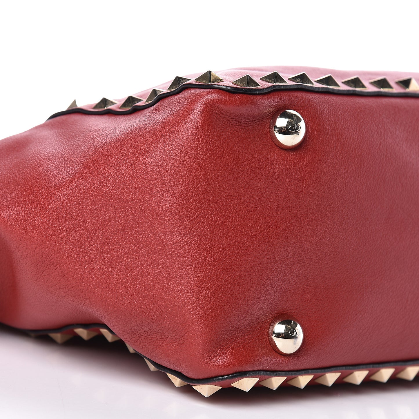 Vitello Small Rockstud Tote Rosso Valentino