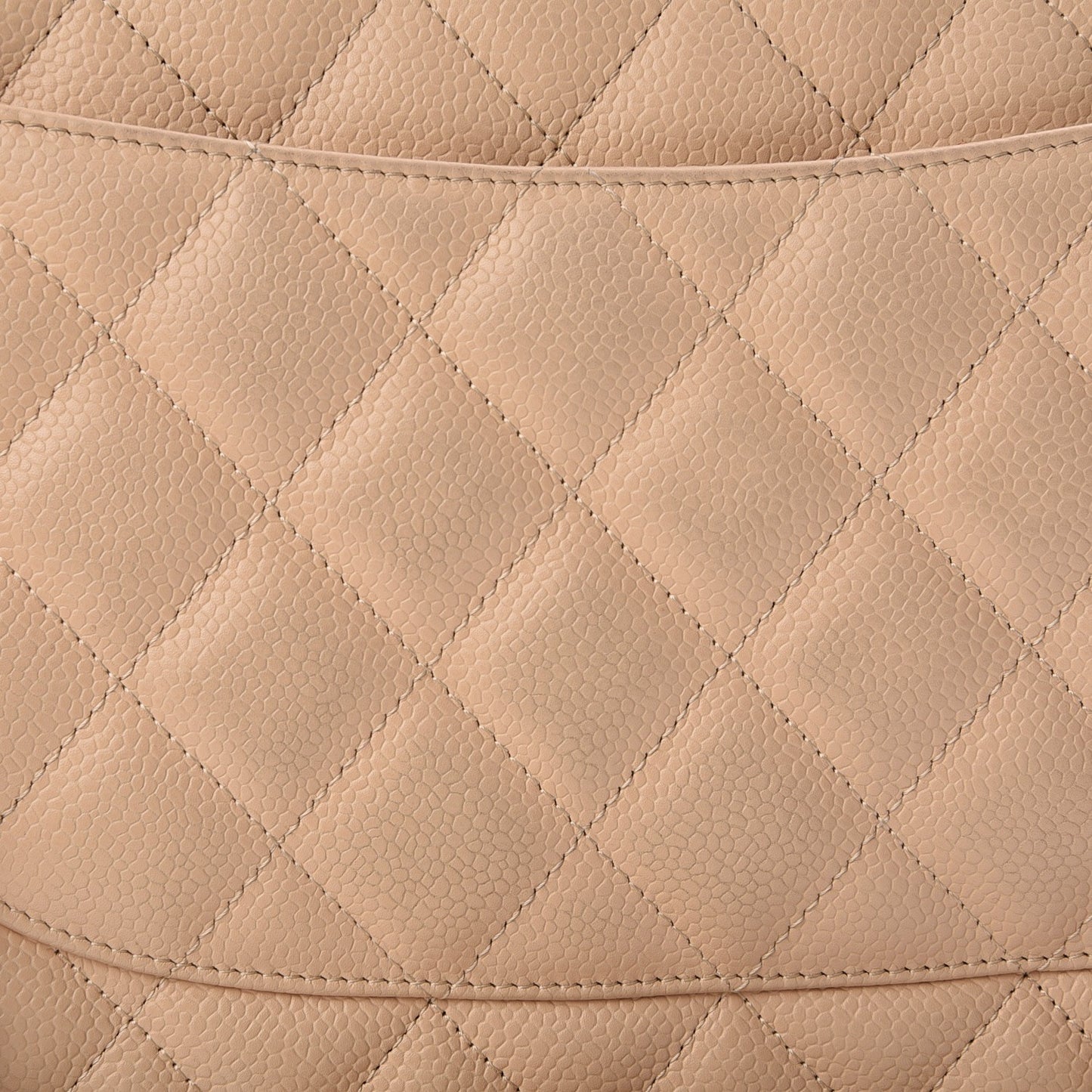 Caviar Quilted Jumbo Double Flap Beige Clair
