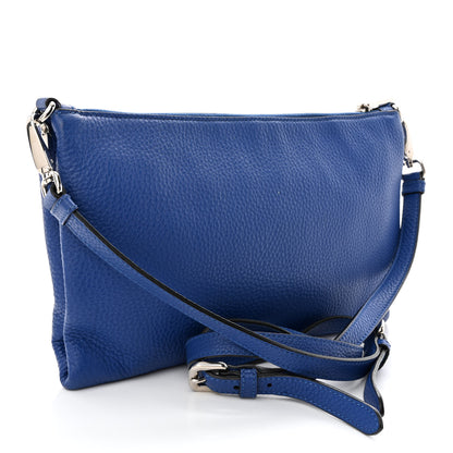 Prada Vitello Daino Zippered Shoulder Bag Royal 3 of 12