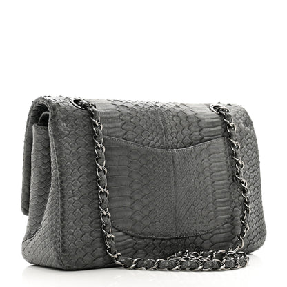Chanel Snakeskin Medium Double Flap Grey 3 of 10