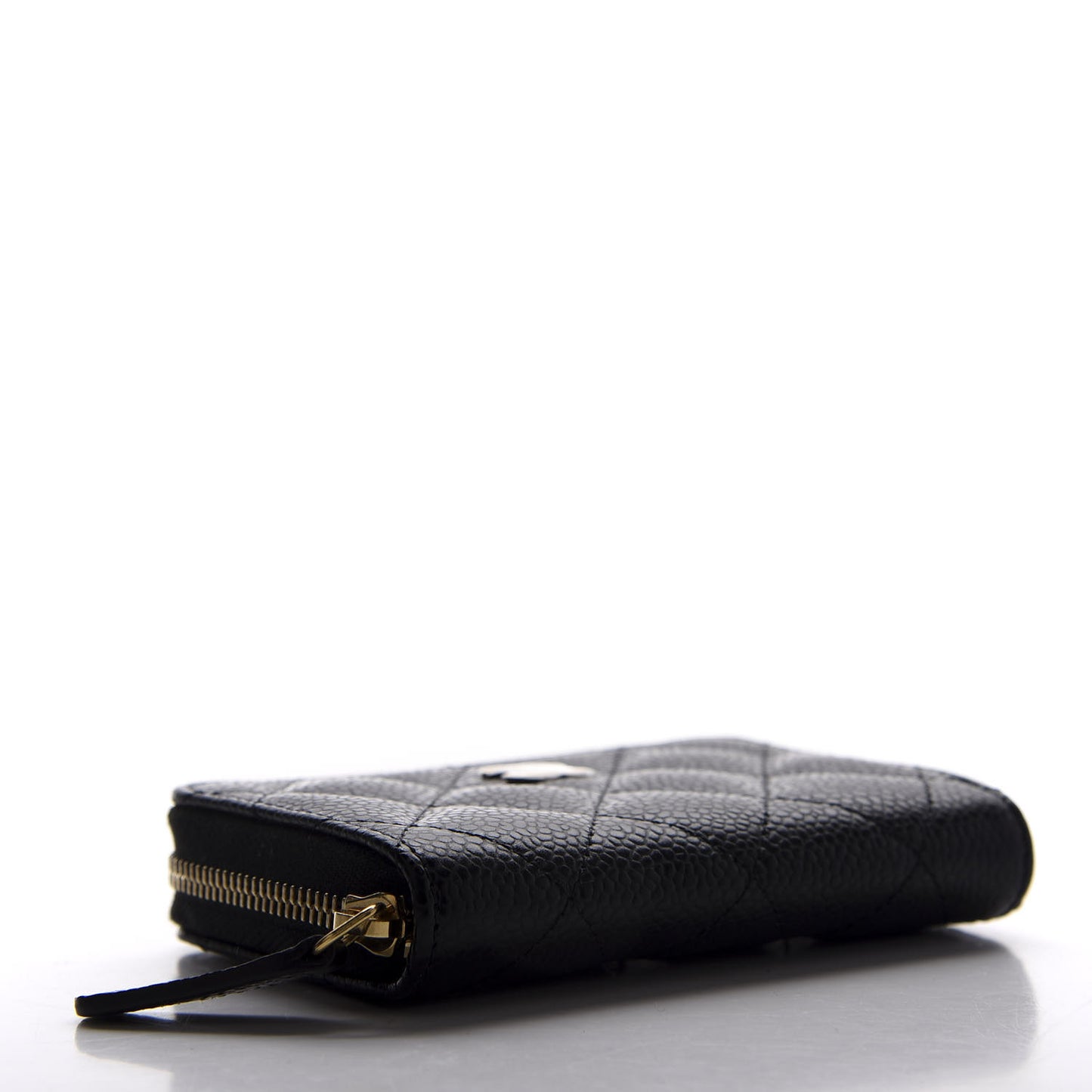 Caviar Quilted Zip Coin Purse Black