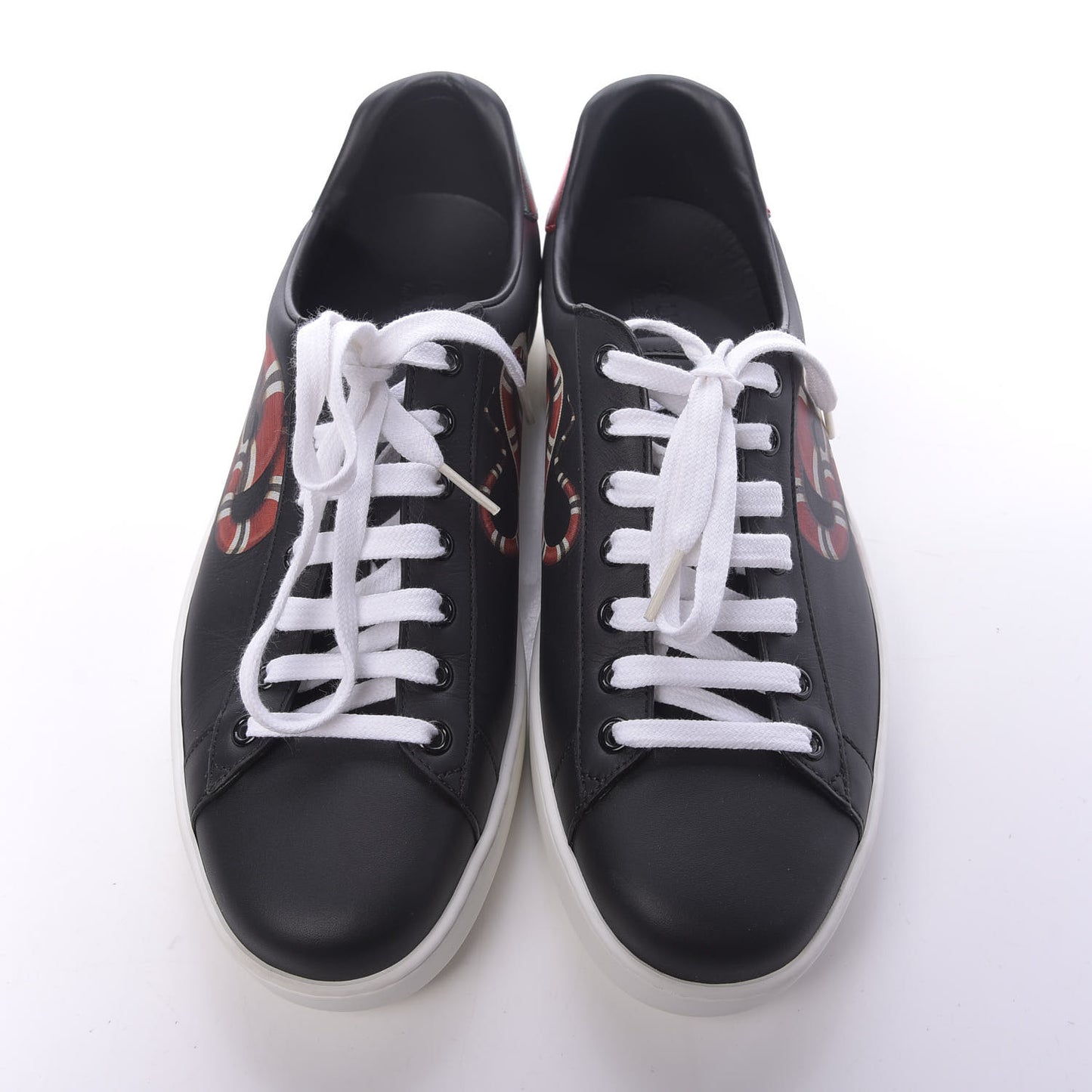 Calfskin Kingsnake Mens Ace Sneakers 9 Black Multicolor