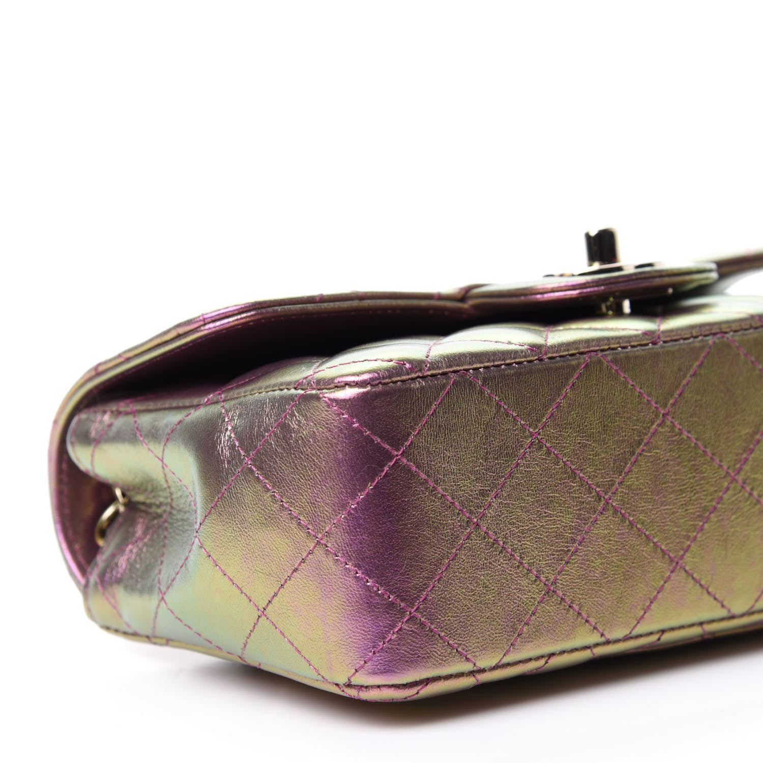 Chanel Iridescent Lambskin Quilted Mini Rectangular Flap Purple 6 of 10