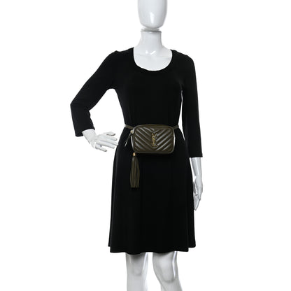 Saint Laurent Calfskin Matelasse Monogram Lou Belt Bag Seaweed 2 of 10