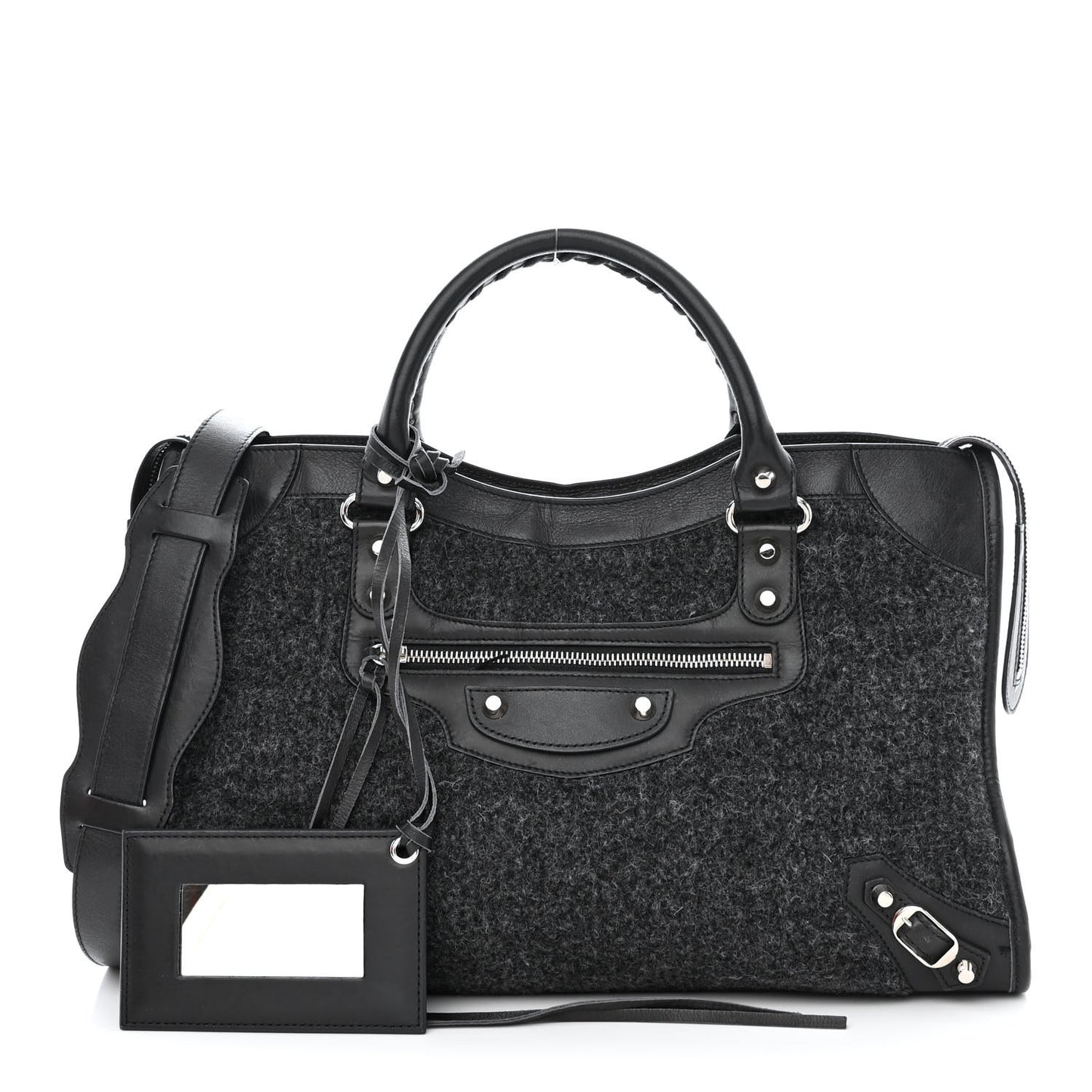 Alpaca Calfskin Classic Silver Hardware City Black