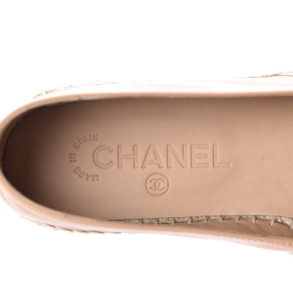 Chanel Lambskin CC Espadrilles 39 Beige Black 6 of 11