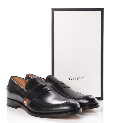 Gucci Calfskin Web Bee Mens Spirit Loafers 14.5 Black 10 of 10