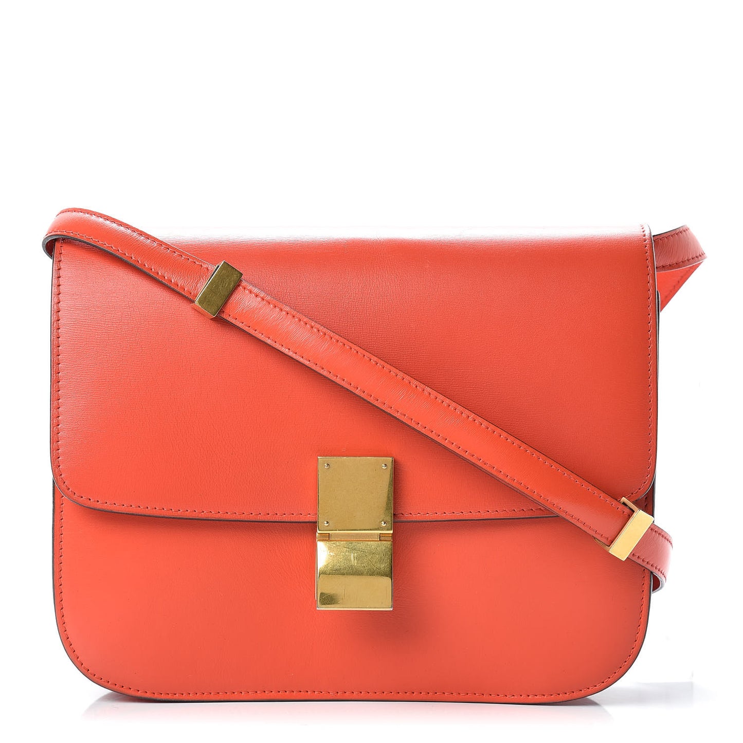 Box Calfskin Medium Classic Box Flap Bag Poppy