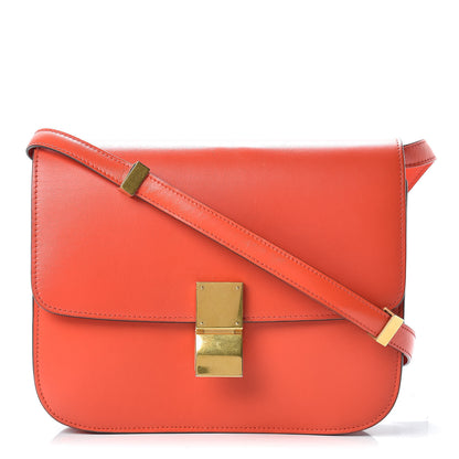 Celine Box Calfskin Medium Classic Box Flap Bag Poppy 1 of 12