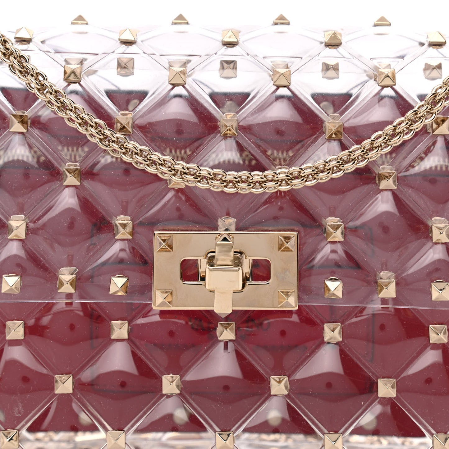 PVC Medium Rockstud Spike Shoulder Bag